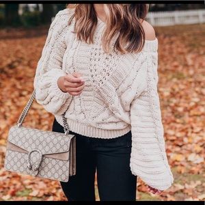 NWT Express Chunky Knit Cream Sweater